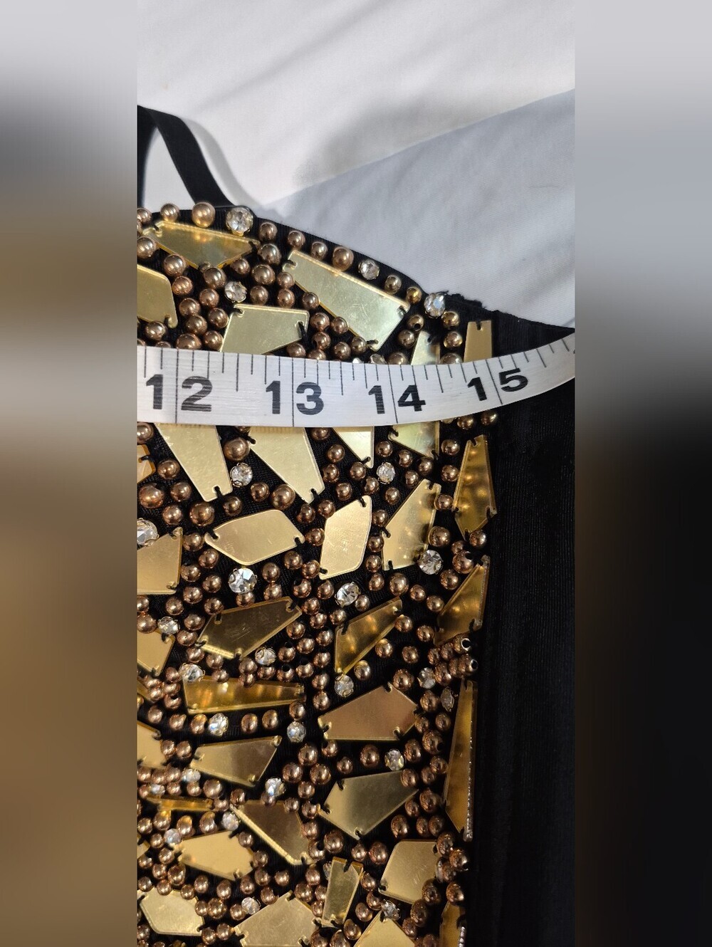 Black and Gold Embellished Bustier With Mirror - Picture 9 of 10